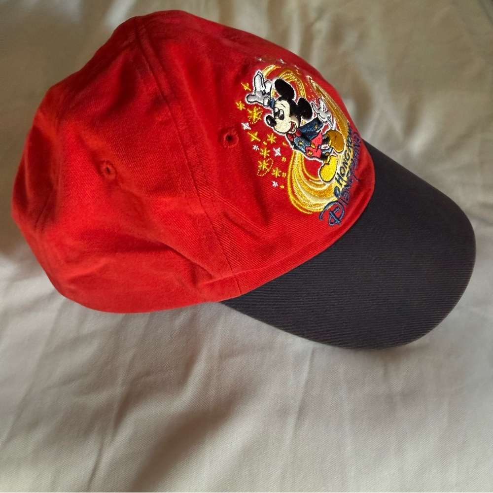 Disneyland Hong Kong Red & Black Embroidered Mickey Toddler Cap - Picture 3 of 11